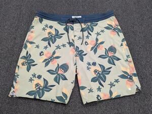 Jetty Atlantic Board Shorts Boardshorts Swim Trunks Green Floral Eyes Size 38